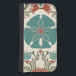 Capa Carteira Para Samsung Galaxy S4 Damasco Costeiro II<br><div class="desc">Vida marinha</div>