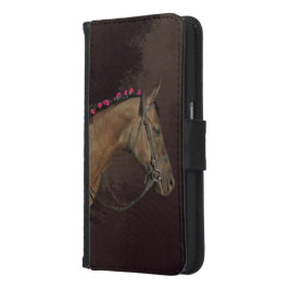Capa Carteira Para Samsung Galaxy S6 Design de cavalos; Caixa de Wallet do iPhone