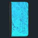 Capa Carteira Para Samsung Galaxy S5 Design de Folha de Ferro Azul Icy Blue Faux Metal<br><div class="desc">Este design é de um azul brilhante e gelado com um efeito de folha metálica amassada - é um efeito impresso e não um metal real. Faz uma escuta protetora para seu telefone.</div>