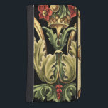 Capa Carteira Para Samsung Galaxy S4 Design Ornamental com Fronteiras Negras<br><div class="desc">Uma pintura ornamental com design floral atrativo,  fechada por bordas pretas. As cores verde e vermelha saltam dos obrigados impressão para o fundo preto. Que maravilha seria isto na sua parede? Compre e descubra!</div>