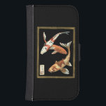 Capa Carteira Para Samsung Galaxy S4 Dois Koi Goldfish japoneses em preto<br><div class="desc">Esta imagem representa dois peixes dourados cor de laranja brilhante sobre fundo preto na moda. Esta impressão de arte contemporânea de um tradicional japonês e de detalhes inspirados orientais irá adicionar caráter a qualquer produto Zazzle.</div>