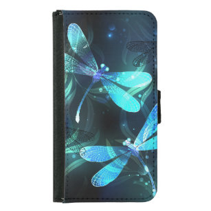 Capa Carteira Para Samsung Galaxy S5 Dragonflies de lago