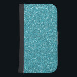 Capa Carteira Para Samsung Galaxy S4 Efeito Luminoso Azul Pavão-Leve<br><div class="desc">Um design de efeito luminoso ou de brilho azul pavão (padrão impresso não brilho real) para um aspecto brilhante bonito.</div>