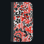 Capa Carteira Para Samsung Galaxy S4 Espetáculo floral de arte popular ucraniana<br><div class="desc">Padrão folclore com a bandeira da Ucrânia cores azul e amarelo</div>
