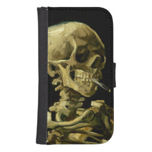 Capa Carteira Para Samsung Galaxy S4 Esqueleto de Fumagem de Van Gogh