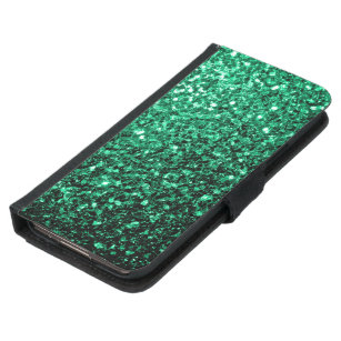 Capa Carteira Para Samsung Galaxy S5 Estilhador de brilho verde-esmeralda