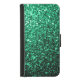 Capa Carteira Para Samsung Galaxy Estilhador de brilho verde-esmeralda (Frente)