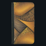 Capa Carteira Para Samsung Galaxy S5 Eva 1<br><div class="desc">Abstrato Elegância - Impressão de Arte Dourada,  Prateada,  Preta e Branca.</div>