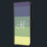 Capa Carteira Para Samsung Galaxy S5 Faixa de Cores Blues   Verde<br><div class="desc">- As cores divertidas e as faixas grossas e ousadas fazem as cores pop! - Outros designs de diversão disponíveis em minha loja - Itens de coordenação também estão disponíveis - Monograma e nome são totalmente editáveis para texto e fonte</div>