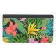Capa Carteira Para Samsung Galaxy Flor tropical e folha de palma Havaí colorida (Frente (horizontal))