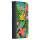 Capa Carteira Para Samsung Galaxy Flor tropical e folha de palma Havaí colorida (Direita)