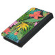 Capa Carteira Para Samsung Galaxy Flor tropical e folha de palma Havaí colorida (Topo)