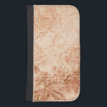 Capa Carteira Para Samsung Galaxy S4 Floral Grungy Gravado<br><div class="desc">Rosas gravados Grungy e hydrangeas,  guião postal vintage e música em tons sépias.</div>
