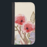 Capa Carteira Para Samsung Galaxy S4 Flores bonito de Aquarela Rosa com Efeito Glitter<br><div class="desc">Flores bonito de Aquarela Rosa com Efeito Glitter Folhas Este design apresenta flores cor-de-água rosa,  azuis e brancas com folhas de efeito brilhante (design não brilho real impresso). Um encantador olhar floral vintage com apelo feminino.</div>