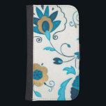 Capa Carteira Para Samsung Galaxy S4 Flores de Indigo Douradas com Fundo Branco<br><div class="desc">Uma Erica J. Vess original,  flores de índigo douradas descansam sobre um fundo branco. Uma pintura simples e sutil que qualquer um adoraria receber como presente!</div>