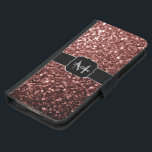 Capa Carteira Para Samsung Galaxy S5 Glitter vermelho castanho brilha monograma<br><div class="desc">Personalize com seu nome e nome inicial. Lindos brilhos glamourosos,  vermelhos e castanhos brilhantes. Foto de Red Brown brilha não é uma verdadeira falha!</div>