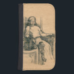 Capa Carteira Para Samsung Galaxy S4 Gráficos de lápis de senhora no artesanato<br><div class="desc">desenho do lápis. Artista de Zolotareva.</div>