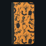 Capa Carteira Para Samsung Galaxy S5 Halloween Skeletons Macabre Dance<br><div class="desc">Skeletons de Halloween Dança Macabre,  morcegos,  bruxos e lápides,  todos os elementos reunidos para compor um padrão assustador. Direitos autorais de arte vetorial BluedarkArt.</div>