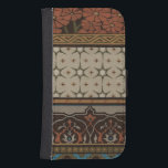 Capa Carteira Para Samsung Galaxy S4 Heirloom Têxtil com Padrões Decorativos<br><div class="desc">Impressão de um tecido decorativo de herança por June Erica Vess. Apresenta padrões florais em um fundo bronzeado. Se você gosta de tons de terra e flores esta é a compra para você!</div>