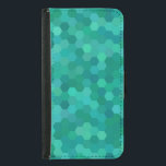 Capa Carteira Para Samsung Galaxy S5 Hexágonos Teais<br><div class="desc">Teal é uma cor de excelente. Não é verde e não é azul. É a combinação perfeita de ambos,  para que não tenhas de escolher!</div>