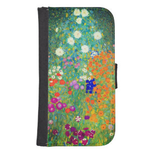 Capa Carteira Para Samsung Galaxy S4 Jardim Flor Gustav Klimt