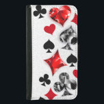 Capa Carteira Para Samsung Galaxy S5 Jogador Jogador Jogador Jogador Jogador Jogador Jo<br><div class="desc">Cinzas,  fundo texturizado com símbolos de cartas de jogar poligonais. Símbolos de jogar cartas,  coração,  diamante,  espada e clube.</div>