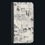 Capa Carteira Para Samsung Galaxy S5 Jornal Vintage<br><div class="desc">Jornal Vintage</div>