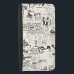 Capa Carteira Para Samsung Galaxy S5 Jornal Vintage<br><div class="desc">Jornal Vintage</div>