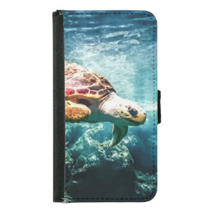 Capa Carteira Para Samsung Galaxy S5 Mar maravilhoso de turquesa da vida do oceano da