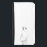 Capa Carteira Para Samsung Galaxy S5 Moderno de esboço de gato bonito<br><div class="desc">Mala de carteira telefônica moderna com um simples esboço desenhado à mão de um gato fofo.</div>