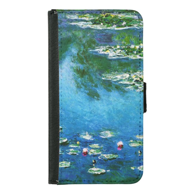 Capa Carteira Para Samsung Galaxy Monet-Água-Lírios de Claude (Frente)