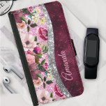 Capa Carteira Para Samsung Galaxy S5 monograma floral Burgundy cor-de-rosa-prateado<br><div class="desc">Bonito chic e elegante design floral feminino em burgundy roxa e cintilante rosa prateado sujo para criar uma caixa na moda única especial para proteger seu dispositivo. Belo, moderno e legal cobrir para o modesto conhecedor de tendências e adepto da arte. Este na moda sofisticado design seria excelente para meninas...</div>