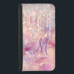 Capa Carteira Para Samsung Galaxy S5 Monograma holográfico de gotejamento holográfico c<br><div class="desc">Rosa chic blush, monograma holográfico cor-de-rosa que goteja, capa de telefone da galáxia Samsung. Belo, moderno e legal cobrir para o modesto conhecedor de tendências e adepto da arte. Esta na moda sofisticada seria um excelente para meninas que gostam de vestir designs brilhantes de classe misturadas com designs-leopardo ou de...</div>