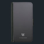 Capa Carteira Para Samsung Galaxy S5 Monograma Legal e profissional minimalista<br><div class="desc">Mala de carteira moderna e profissional que apresenta seu monograma junto com a tipografia minimalista da tendência em um gradiente de cinza de luxo.</div>
