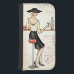 Capa Carteira Para Samsung Galaxy S4 Mulher que bebe o vinho espanhol<br><div class="desc">© Andrea Laliberte/Apple selvagem.  Uma mulher elegante que bebe o vinho espanhol. Está vestindo um chapéu,  saltos altos,  e está guardarando um vidro de vinho.</div>