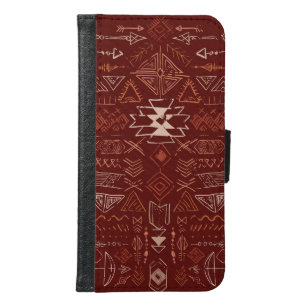 Capa Carteira Para Samsung Galaxy S6 Navajo Aztec: Padrão Étnico De Doodle.