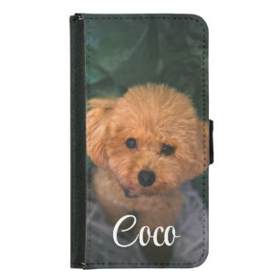 Capa Carteira Para Samsung Galaxy S5 Nome DIY da imagem personalizada do cão do Cobrir 