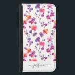 Capa Carteira Para Samsung Galaxy S5 Nome do script do padrão orquídeo rosa Elegante<br><div class="desc">Padrão de orquídea rosa elegante Samsung Galaxy S5 Wallet Case.</div>