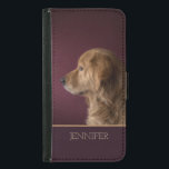 Capa Carteira Para Samsung Galaxy S5 Nome Personalizado do ouro Retriever | Cão<br><div class="desc">Este design apresenta um cão do Retriever Ouro com a opção de personalizar ou apagar o nome do texto escrito na popular tipografia moderna. #retriever #dog #personalizado #bolsa #cachorrinho #cachorrinho #presentes #presentes #moda #Samsung</div>