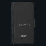 Capa Carteira Para Samsung Galaxy S5 Nome Personalizado Elegante Branco Negro Nome Pers<br><div class="desc">Projetado com modelos de texto e fundo preto e branco elegantes e elegantes para nome!</div>