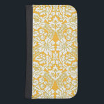 Capa Carteira Para Samsung Galaxy S4 Padrão bonito de local do Damasco Floral Floral do<br><div class="desc">Um padrão bonito de estilo de vintage de renda floral branca ou creme com um lindo fundo de damasco cria um design elegante e sutil para proteger sua tecnologia. Projetado por Designs de Lark</div>