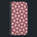 Capa Carteira Para Samsung Galaxy S4 Padrão Floral Geométrico na Borgonha e Creme<br><div class="desc">Este padrão geométrico sem costura apresenta um motivo floral repetitivo com elementos em forma de pétala dispostos num esquema simétrico. O design combina cores ricas de burgundy e creme macio,  criando um efeito visual quente,  convidando perfeito para têxteis,  papéis de parede ou fundos digitais.</div>