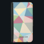 Capa Carteira Para Samsung Galaxy S5 Padrão Geométrico Colorida do Abstrato de  Moderno<br><div class="desc">Padrão geométrico colorido e elegante,  com monograma personalizável. Se precisar de ajuda para personalizar qualquer um dos meus designs,  entre em contato com o designer do ArtOnWear. Formatação de texto livre com ajuda ao vivo disponível por solicitação.</div>