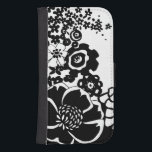 Capa Carteira Para Samsung Galaxy S4 Padrão Gráfico do Jardim Floral Negro e Branco<br><div class="desc">Um padrão gráfico que mostra uma cena de jardim floral preto e branco,  criado por Chariklia Zarris. Mesmo com apenas duas cores,  a pintura é quase esmagadora em sua beleza. Dê a si mesmo o dom de uma bela exibição floral comprando este impressão hoje!</div>