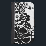Capa Carteira Para Samsung Galaxy S4 Padrão Gráfico do Jardim Floral Negro e Branco<br><div class="desc">Um padrão gráfico que mostra uma cena de jardim floral preto e branco,  criado por Chariklia Zarris. Mesmo com apenas duas cores,  a pintura é quase esmagadora em sua beleza. Dê a si mesmo o dom de uma bela exibição floral comprando este impressão hoje!</div>