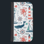 Capa Carteira Para Samsung Galaxy S4 Padrões De Animais Náuticos E Símbolos Cudos<br><div class="desc">Os animais e símbolos náuticos costeiros partilhados náuticos e os símbolos náuticos ilustram-se simples sobre uma cor de fundo branca personalizável. Se precisar de ajuda para personalizar qualquer um dos meus designs, entre em contato com o designer do ArtOnWear. Formatação de texto livre com ajuda ao vivo disponível por solicitação....</div>