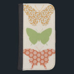 Capa Carteira Para Samsung Galaxy S4 Padrões de borboleta decorativa em fundo de creme<br><div class="desc">O fundo creme desta peça de Erica Vess de junho permite que as cores dos padrões da borboleta saltem do impressão. Se você ama arte moderna,  ou apenas ama borboletas,  esta é a peça para você!</div>