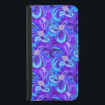 Capa Carteira Para Samsung Galaxy S5 Padrões de Penas de Abstrato de Pavão Azul e Púrpu<br><div class="desc">Um padrão moderno e abstrato de penas de pavão em lindos blues e púrpura. Faz uma escuta,  atraente e protetora para o seu telefone.</div>