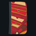 Capa Carteira Para Samsung Galaxy S4 Painéis laranja Abstrato<br><div class="desc">Um sonho surrealista,  esses painéis cor-de-laranja-abstrato parecem cera derretida fluindo através de uma canvas. Uma criação da Jennifer Goldberger,  este trabalho é incrível no seu uso imaginativo de cores e linhas.Escolha o seu hoje!</div>