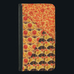 Capa Carteira Para Samsung Galaxy S5 Patches de fãs e Padrões de dragões japoneses<br><div class="desc">Uma fasquia impressionante de vintage parece padrões japoneses em tons brilhantes de vermelho,  ouro e preto. Os designs apresentam fãs orientais e dragões. Este design faz um caso protetor maravilhoso para o seu telefone.</div>